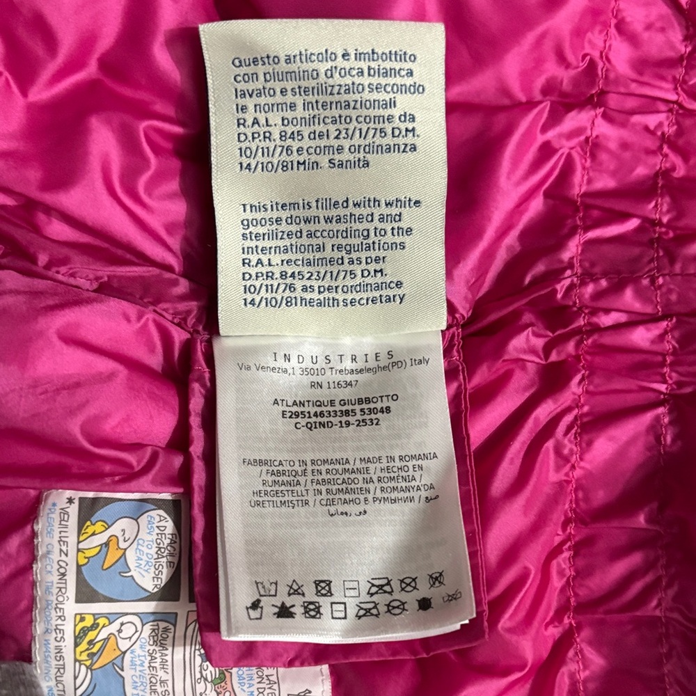 Moncler ATLANTIQUE GUIBOTTO Fuchsia Puffer Jacket 12-18 months - Picture 12 of 17